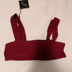 Two piece maroon bikini